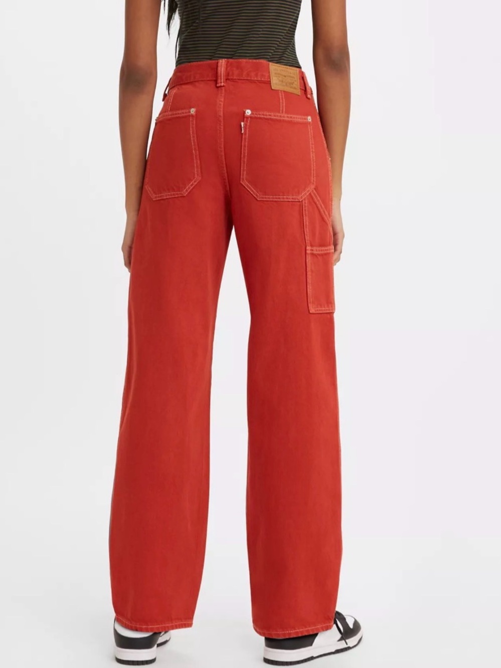 Levi’s Premium Dad Utility Jeans Rust Wide Leg Cargo Sz 30